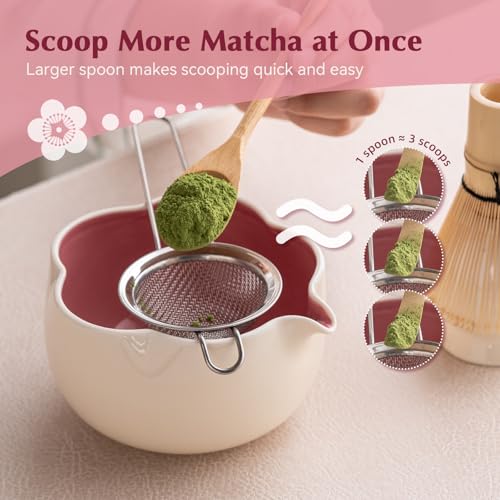 Matcha Set 8Pcs Floral Ceramic Matcha Kit with Matcha Whisk