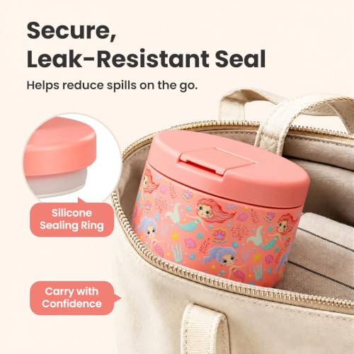 12oz Insulated Vacuum Food Jar with Buckle Lid Wide Mouth Soup Thermo for Hot Food Kids Leakproof Stainless Steel Lunch Container