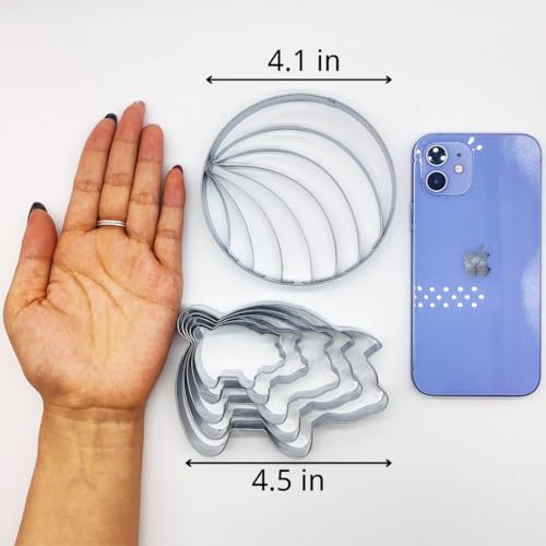 Concha Cutter & Pig Cookie Cutter Set for Mexican Cookbook Fans (6 Count)