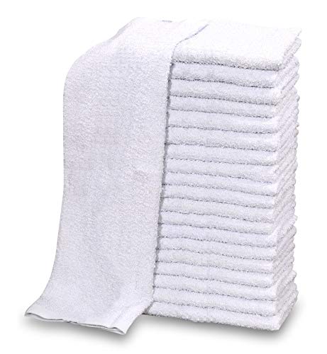 60 PC New Cotton Blend White Restaurant Bar Mops Kitchen Towels 28oz (60 Count)