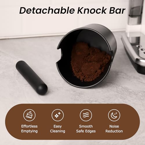 Espresso Knock Box Coffee Knock Box Espresso Bucket Knock Coffee Ground Dump Bin with Removable Knock Bar Trash Can Non