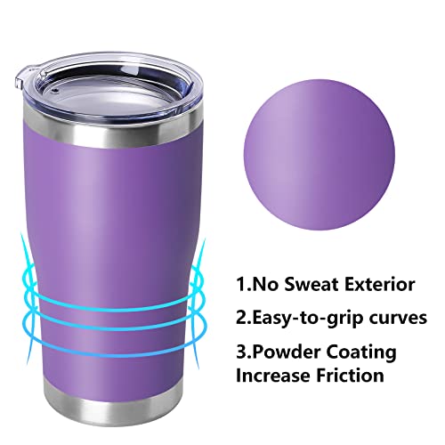 20oz Tumbler with Lid Stainless Steel Tumblers Bulk (8 Count)