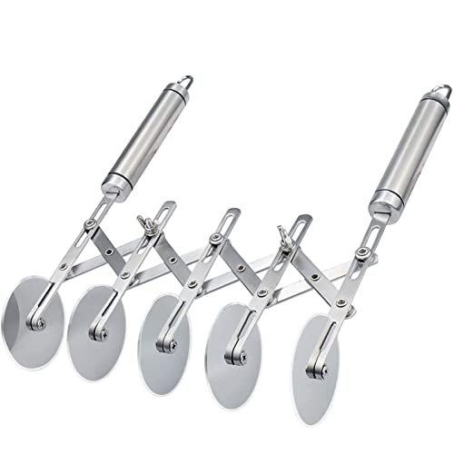 5 Wheel Pastry Cutter Stainless Pizza Slicer Multi