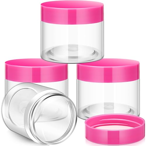 4 Pcs Plastic Jars Wide Mouth with Lids (4 Count)