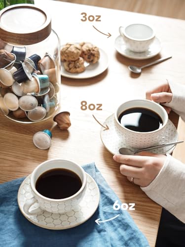 6 oz Cappuccino Cups with Saucers (4 Count)