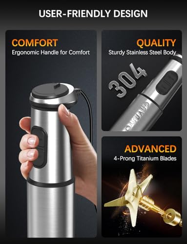 Immersion Blender Handheld GAVASTO Hand Blender