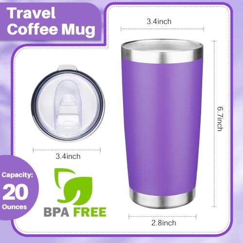 20oz Tumbler with Lid Double Wall Vacuum Insulated Travel Coffee Mug Stainless Steel Thermal Cup Powder Coated Sturdy Coffee Tumbler for Hot and Cold Beverage