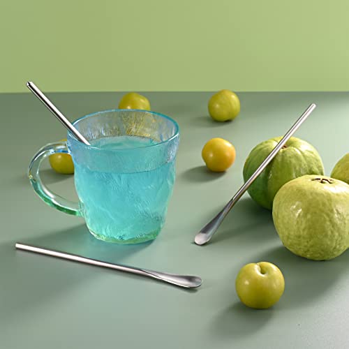 6-Pack 6.2" / 15.8cm 304 Stainless Steel Long Handle Stirring & Mixing Spoon – Reusable Bar Tool for Coffee, Tea, Iced Drinks & Cocktails (6 Count)