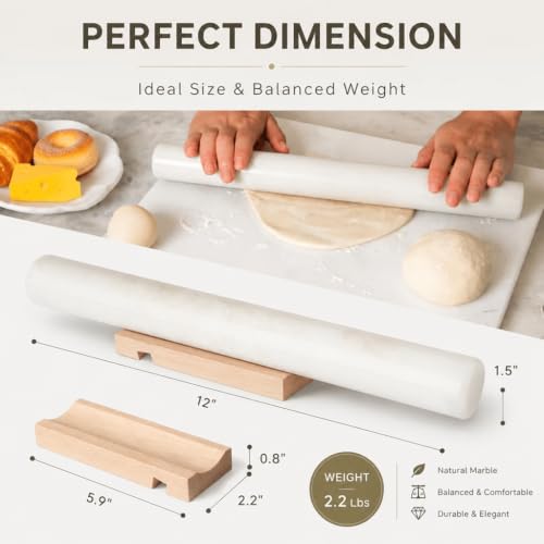 Natural Marble Rolling Pin for Baking