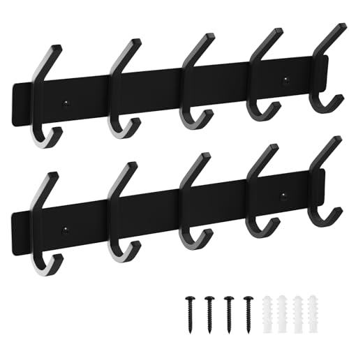 Wall Hooks Heavy Duty Aluminum Towel Hooks for Hanging Coat (2 Count)