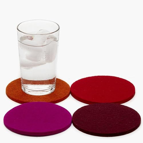 Bierfilzl Merino Wool Round Coasters Set of 4 (4 Count)
