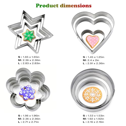 12 Piece Metal Cookie Cutter Set