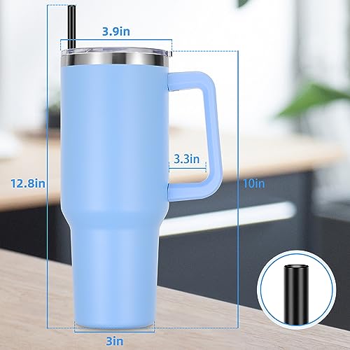 40 oz Tumbler with Handle and Straw