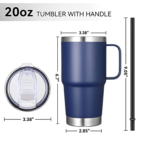 20 oz Tumbler Bulk with Handle Lid and Straw (6 Count)