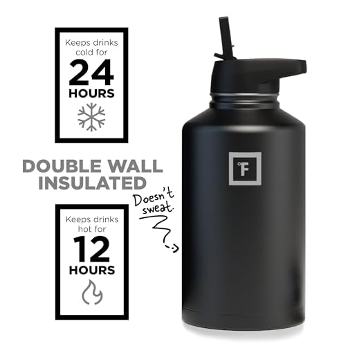 64 oz Wide Mouth Water Bottle with Straw