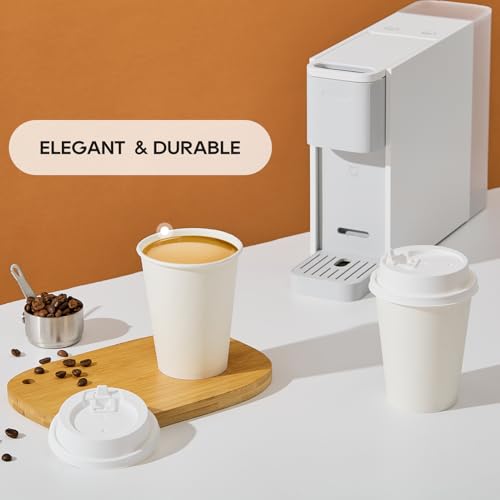 100 Pack 12 oz Disposable Paper Coffee Cups with Lids (100 Count)