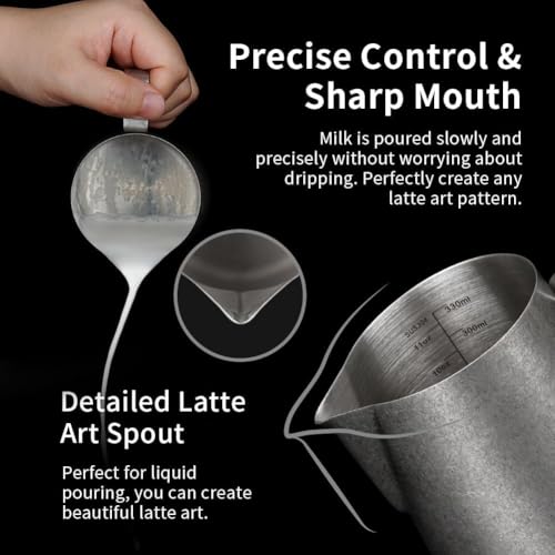 12oz Milk Frothing Pitcher Stainless Steel Espresso Steaming Jug