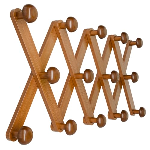 Hat Rack for Wall with 14 Hooks