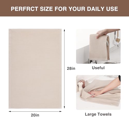 100% Cotton Oversized Waffle Weave Kitchen Towels 6 (6 Count)