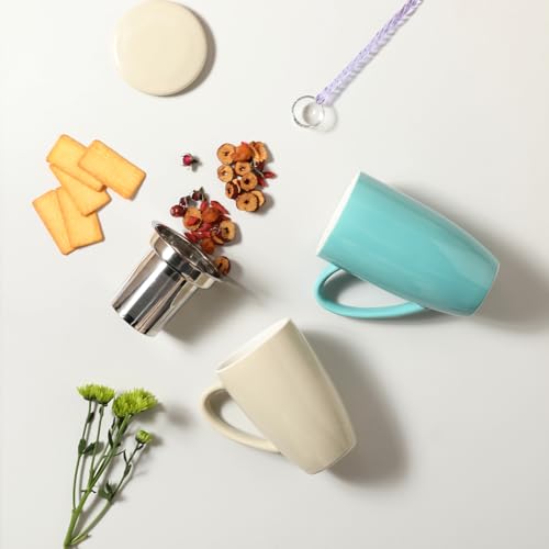 Sweejar Porcelain Tea Infuser Mug with Lid
