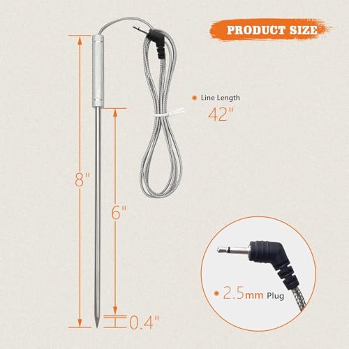 Meat Probe Replacement for Thermopro Thermometer TP04 TP06 etc (2 Count)
