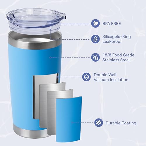 20oz Stainless Steel Tumblers Bulk (8 Count)