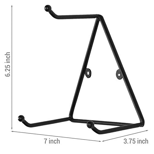 Matte Black Metal Triangular Coffee Mug Holder Wall Mount Display Rack Mug Organizer with 3 Hooks (4 Count)
