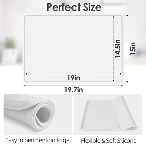 Silicone Coffee Maker Mat with Lip for Countertops