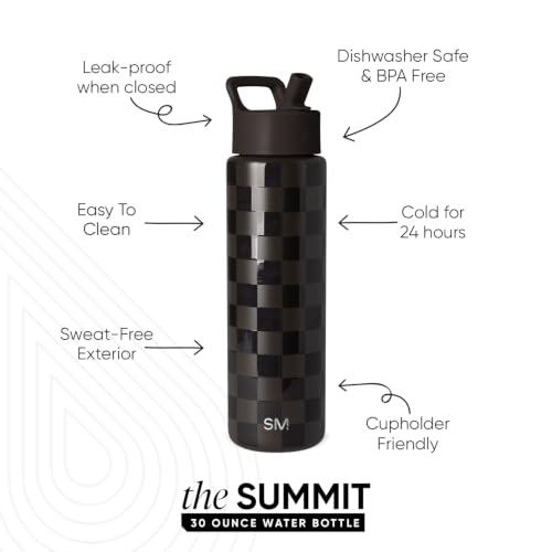 Insulated Water Bottle with Straw