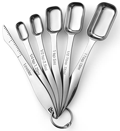 Stackable Stainless Steel Measuring Spoons Set of 6 w