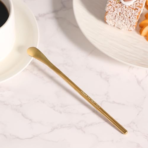 5.9 Inch Metal Stir Sticks with Spoon End SUS304 Steel Coffee Stirrer (4 Count)
