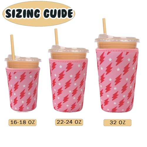 Reusable Insulated Neoprene Iced Coffee Cup Sleeve (3 Count)
