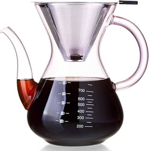 Pour Over Coffee Maker with Double Stainless Filter 27 fl oz