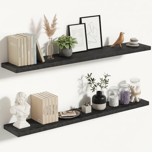 10 Inch Deep Floating Shelves for Wall 48” Set of 2 (2 Count)