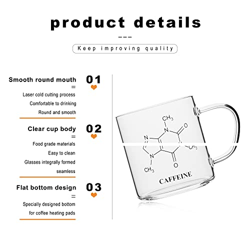 Glass Coffee Mugs (2 Count)