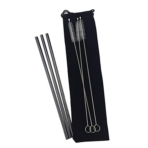 Matte Long Handle Spoon Cocktail Mixing Stirring Spoons Iced Tea Coffee Spoons with 8.6 inch Long Handle Brushed SUS304 Stainless Steel (3 Count)