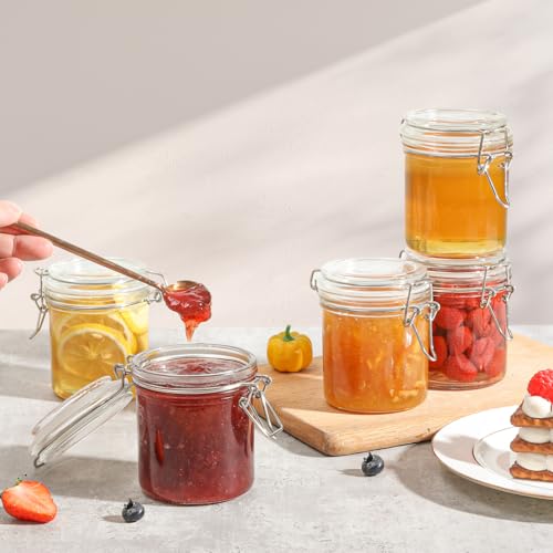 Small Mason Glass Jars with Airtight Lids 8 oz 6 Pack Pantry (6 Count)