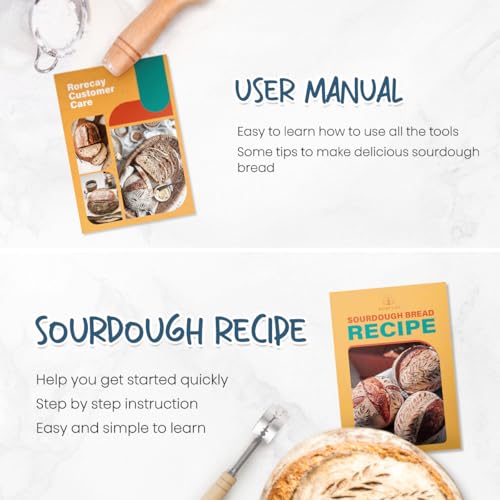 Sourdough Starter Kit with 2 Round Banneton Bread Proofing Baskets (2 Count)