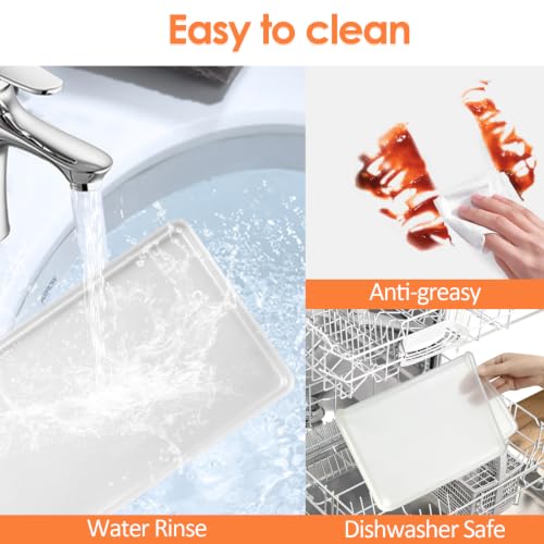 Silicone Coffee Maker Mat with Lip for Countertops 14.8''x7.9'' Translucent