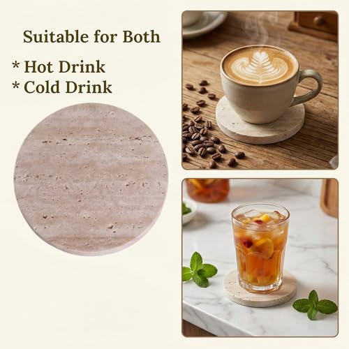 Travertine Stone Coasters (4 Count)