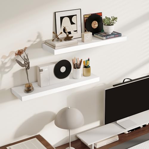 Rustic Floating Shelves for Home Decor (2 Count)
