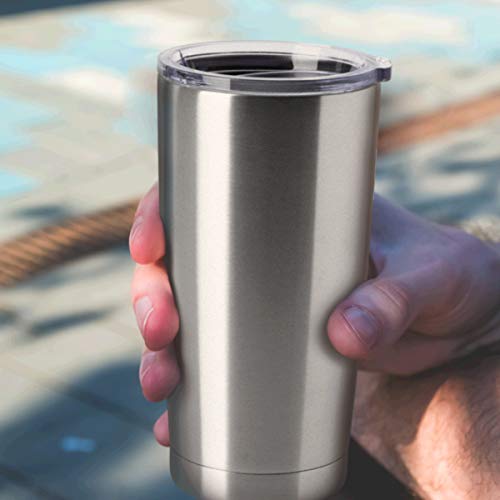 20oz Tumblers Bulk Stainless Steel Cups with Lid Double Wall Vacuum Insulated Coffee Mugs for Cold & Hot Drinks 8 Pack (8 Count)