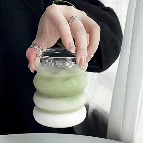 4 Pcs Drinking Glasses with Glass Straw 14oz Glassware Set (4 Count)