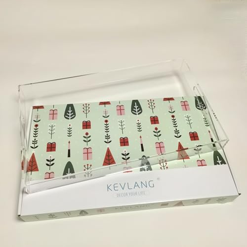 Clear Sturdy Acrylic Serving Tray with Handles