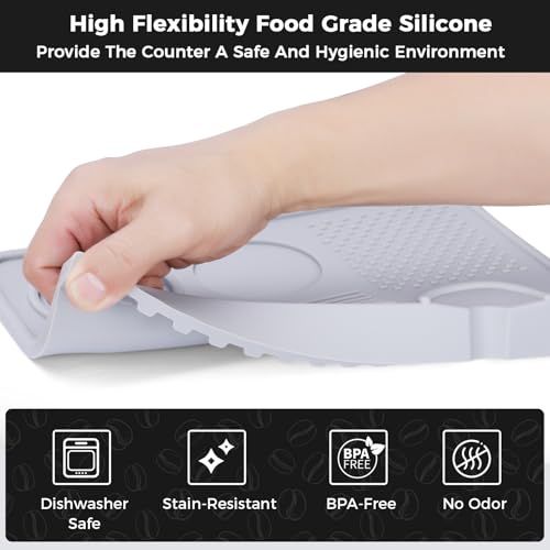 Silicone Espresso Tamping Mat for Counter Coffee Tamper Mat Grey