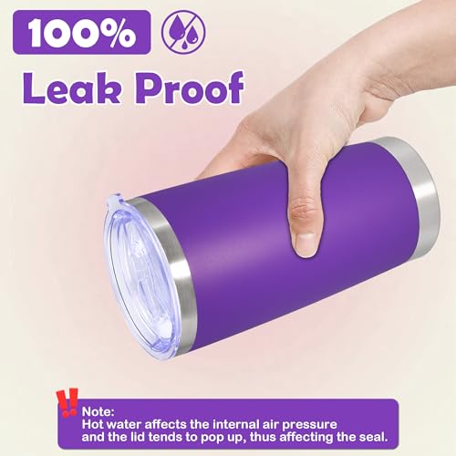 20oz Tumbler Stainless Steel Tumbler Coffee Tumbler with Lid Purple