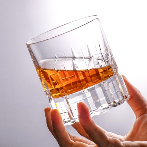 Crystal Whiskey Glasses Set of 2 Old Fashioned Glasses Stemless (2 Count)