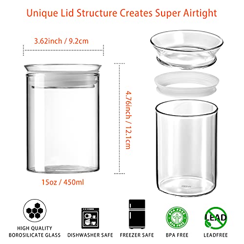 15oz Glass Jars with Airtight Lid