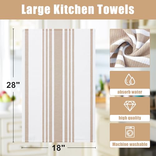 Premium Cotton Stripe Kitchen Towels 6 Pack (6 Count)