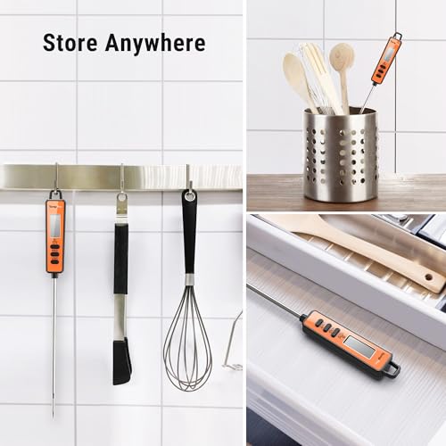 TP01A (2 Pack) Digital Meat Thermometer for Cooking Liquid Deep Frying Oil Candy, Kitchen Food Instant Read Thermometer with Super Long Probe, Backlit, Lock Function (Previously ThermoPro) (2 Count)
